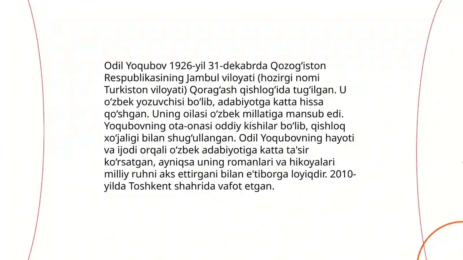 Odil Yoqubov hayoti va ijodi 3