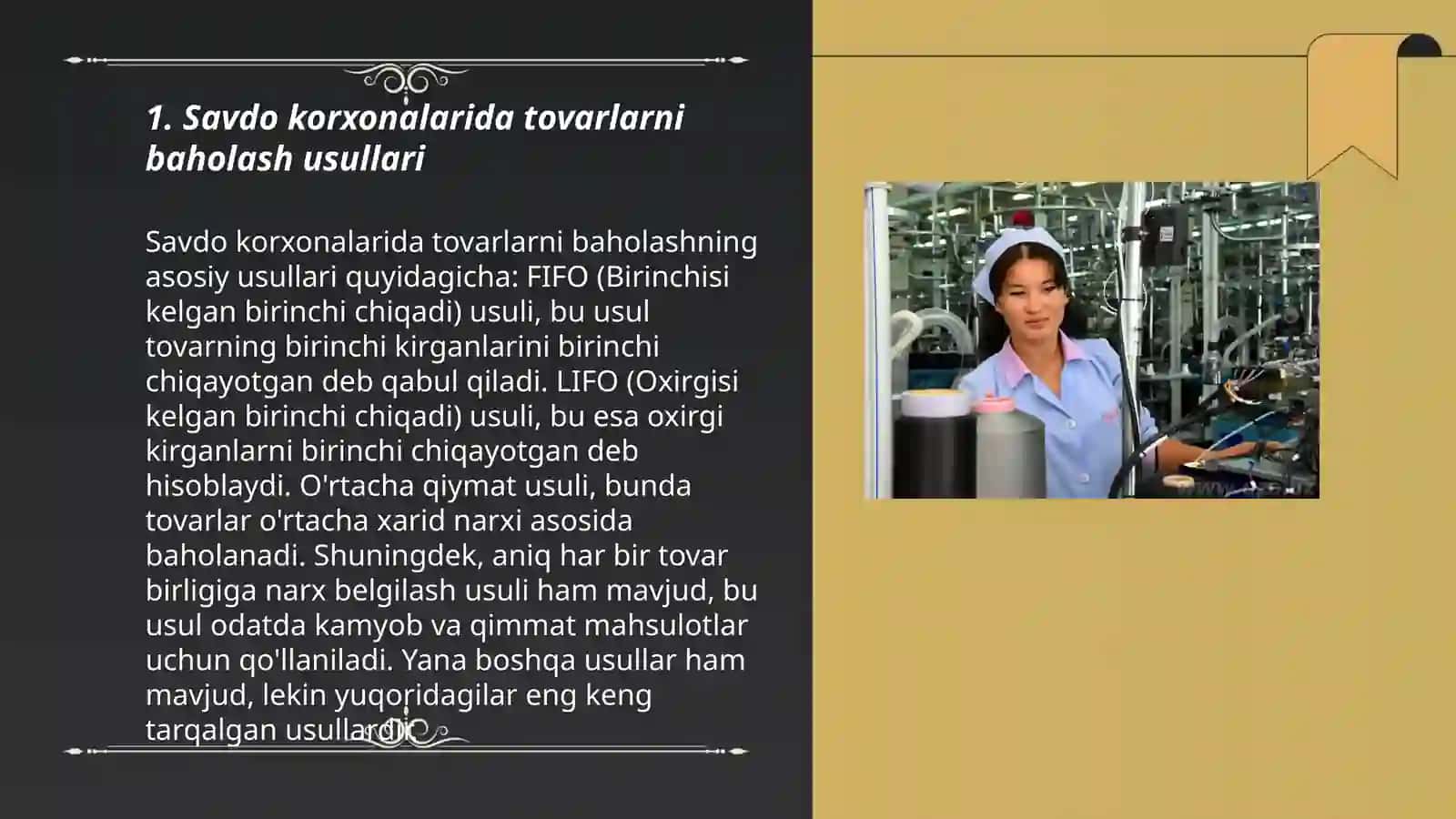 Savdo korxonalarida tovarlarni baholash 3