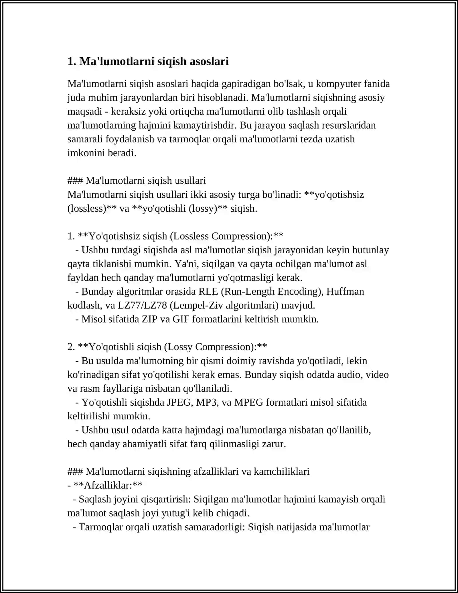 MA'LUMOTLARNI SIQISH ALGORITMLARINI DASTURLASH 3