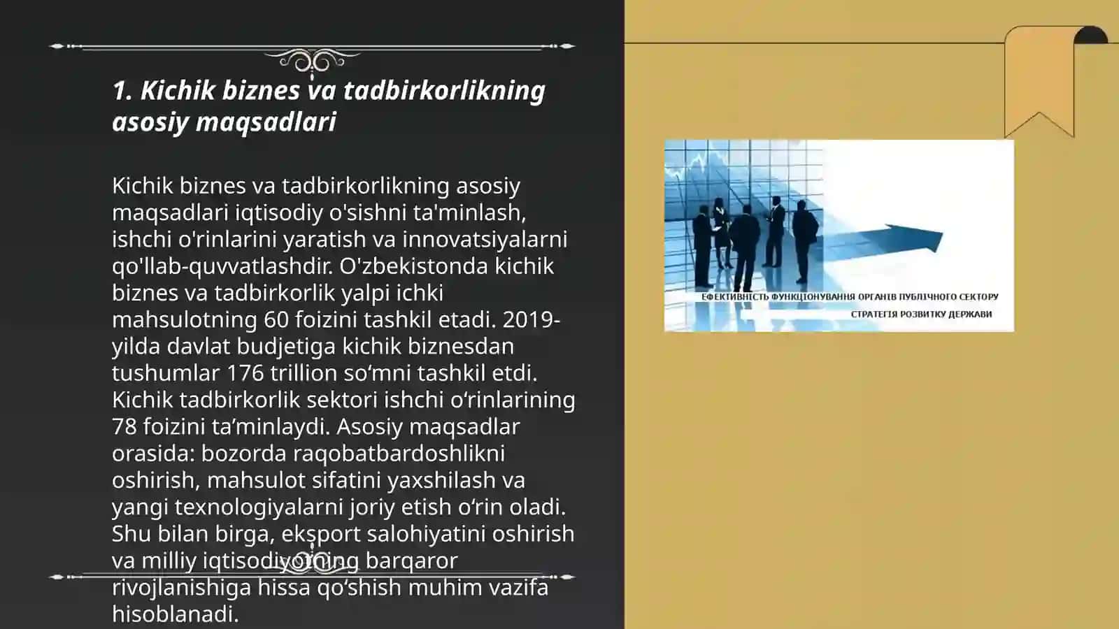 Kichik biznes va tadbirkorlik faolyatini boshqarishning maqsadi va vazofalari 3