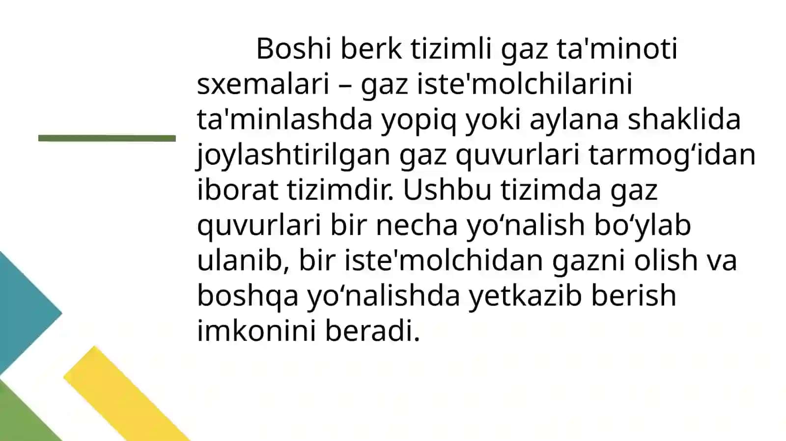 Boshi berk gaz tarmoqlarining gidravlik hisobi 3