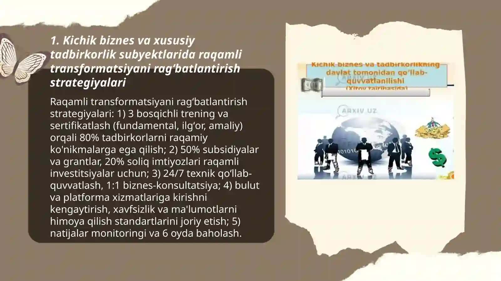 Kichik biznes va xususiy tadbirkorlik subyektlariga innovatsion texnologiyalarni tatbiq qilishni ragʻbatlantirish 3