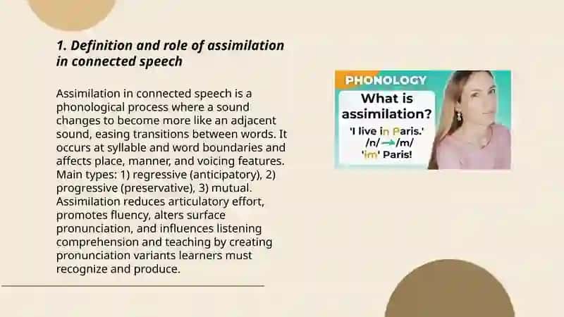 Aspects of connected speach. Assimilation 3