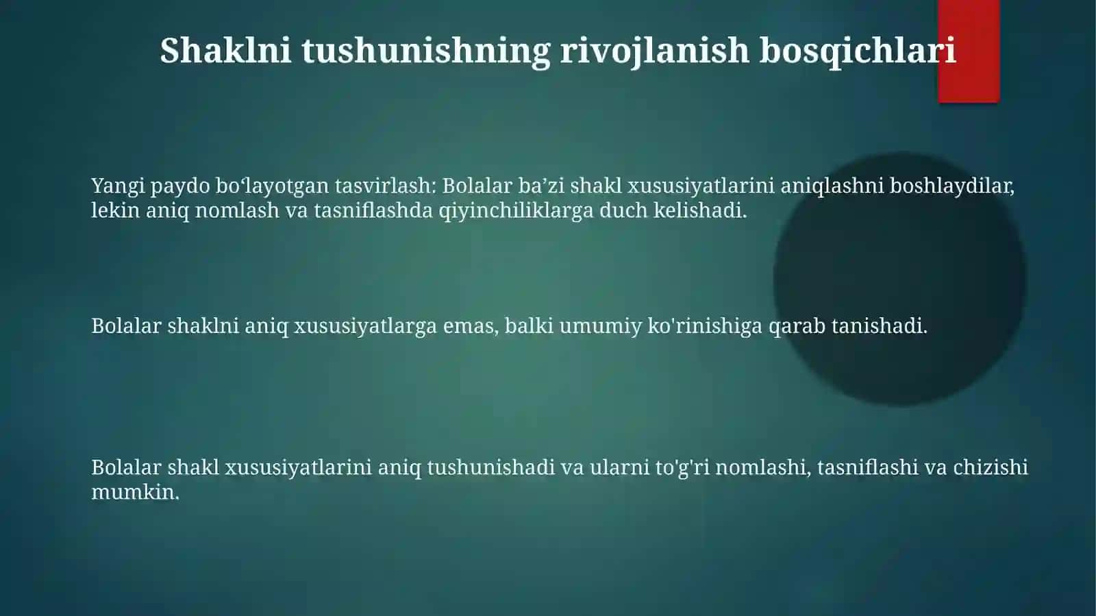 Obyektning shakli va geometrik tushunchalar 3