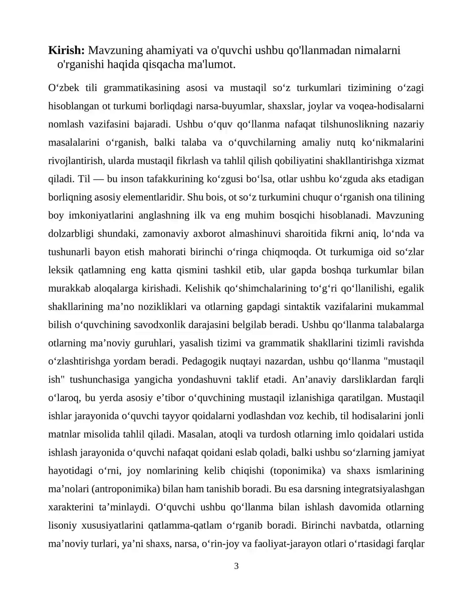 Ot So'z Turkumini Qo'llaniladigan Mustaqil Ishlarni Ishlab Chiqish 3