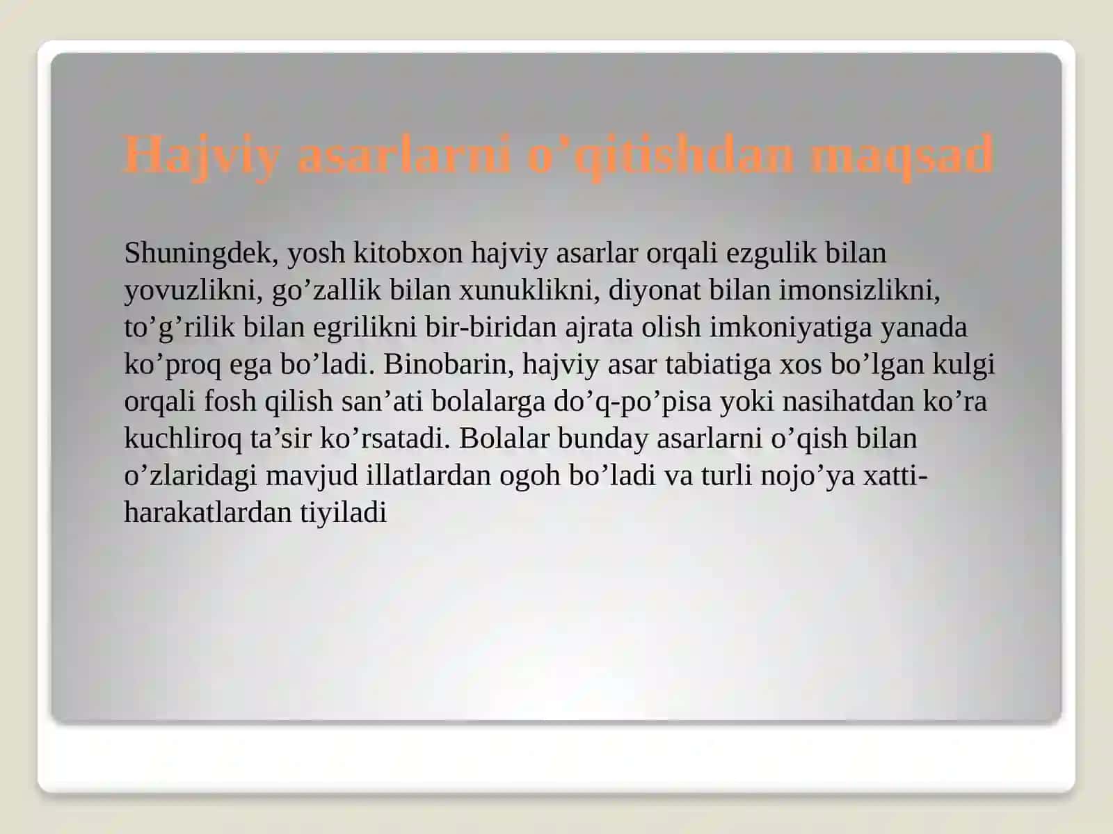 Hajviy asarlarni ifodali o`qishga tayyorlash 3