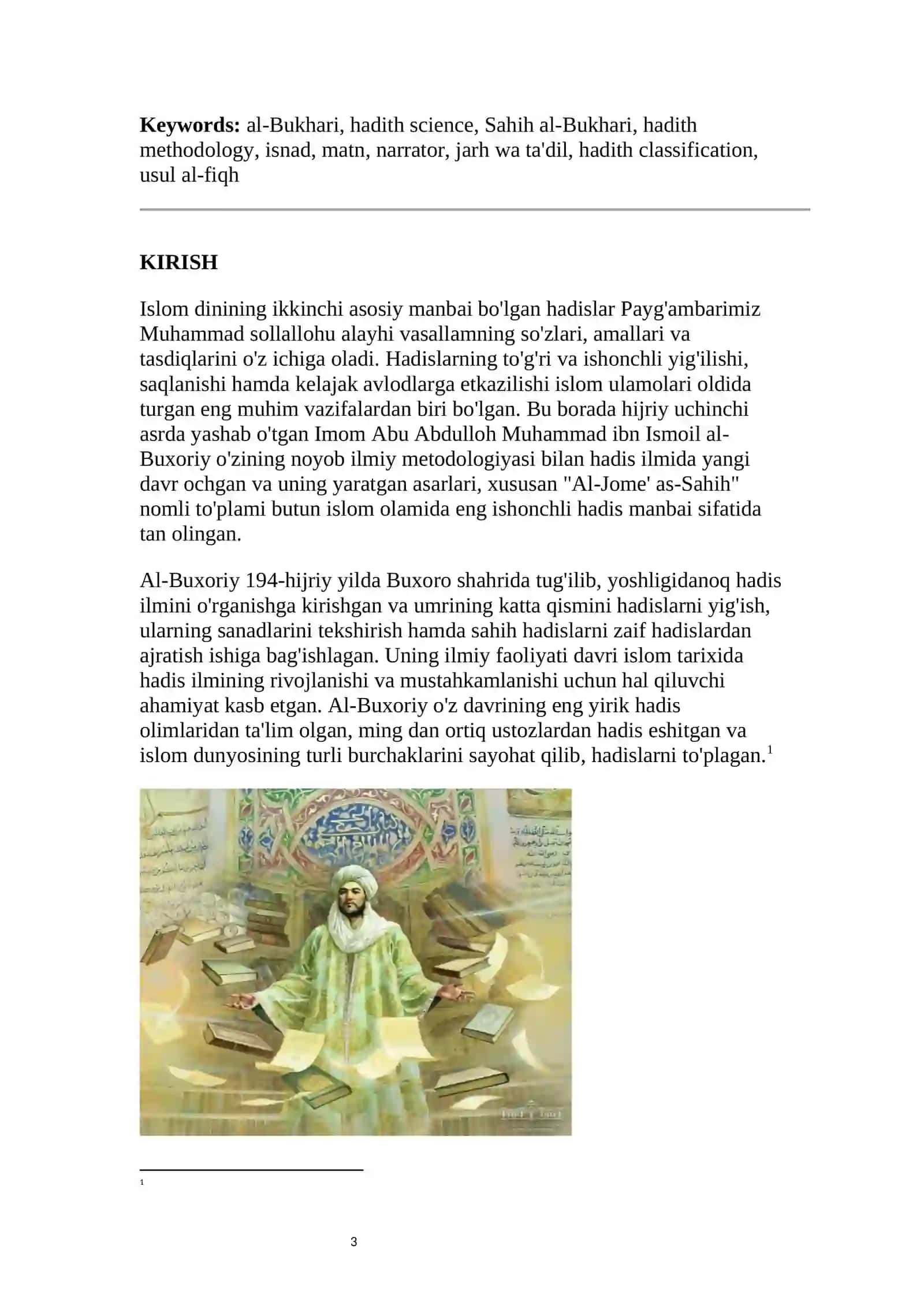 IMOM AL-BUXORIYNING HADIS ILMIDAGI METODOLOGIYASI 3