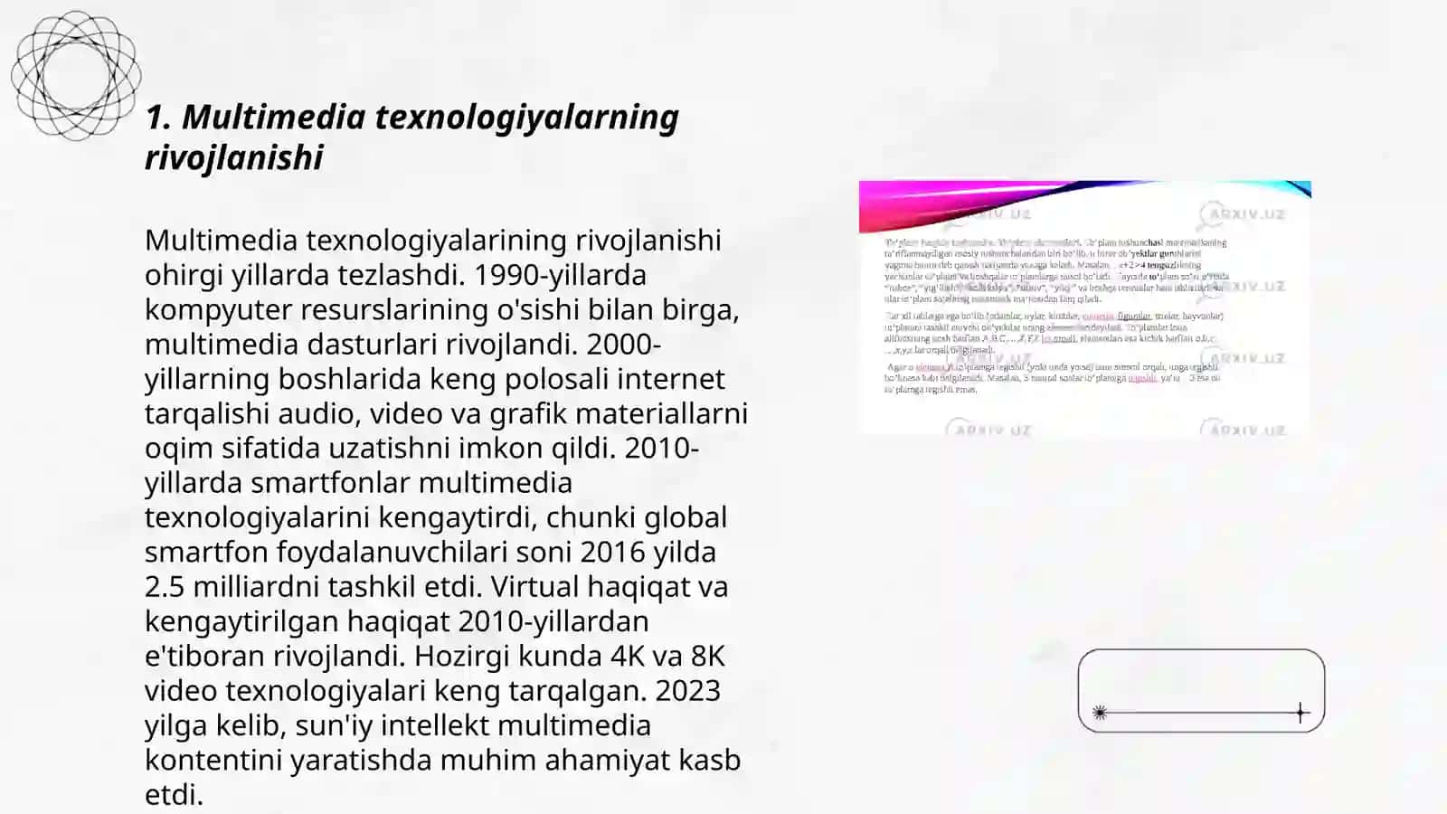 Multimedia vositalari va ulardan foydalanish asoslari 3
