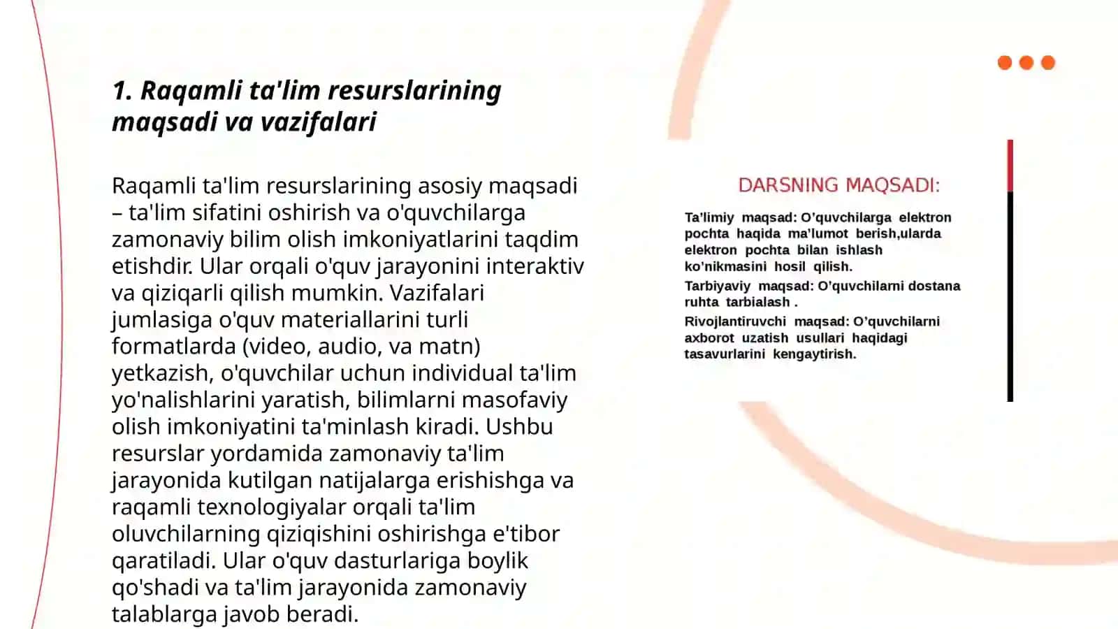 Elektron darsliklar yaratish masalalari 3