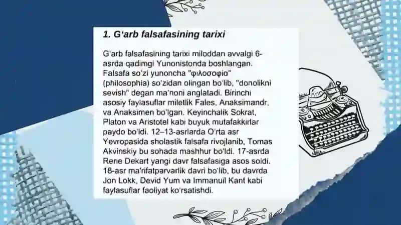 FALSAFA FANIDAN TAYYORLAGAN SLAYT 3