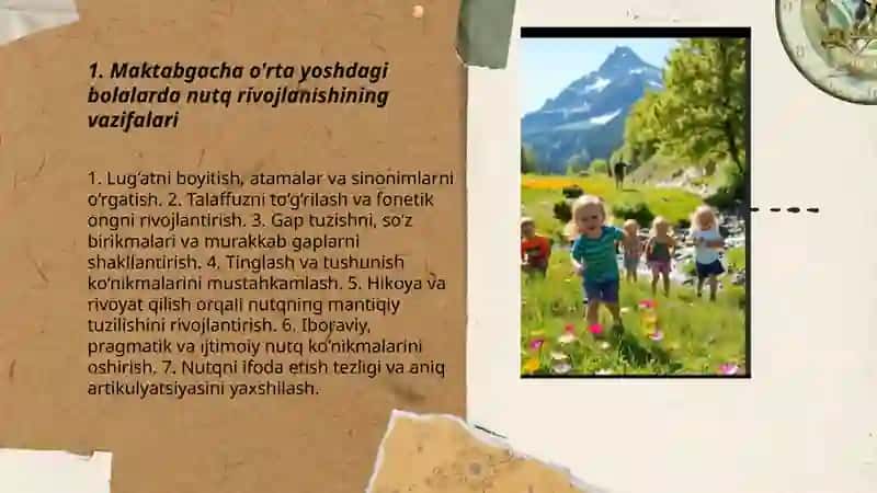 Maktabgacha o'rta yoshdagi bolalar nutqining o'stirishning vazifalari metodlari va vositalari 3
