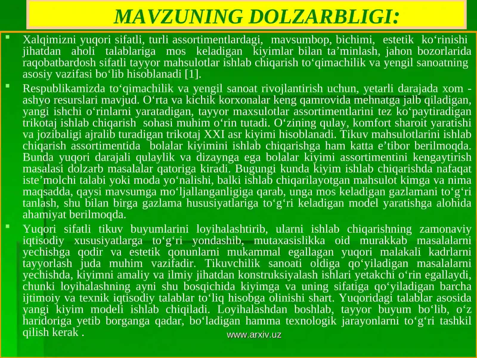 Trikotaj matosidan bolalar komplektini tayyorlash texnologiyasi 3