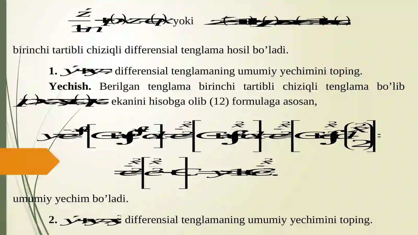 Birinchi tartibli сhiziqli differensial tenglamalar 3