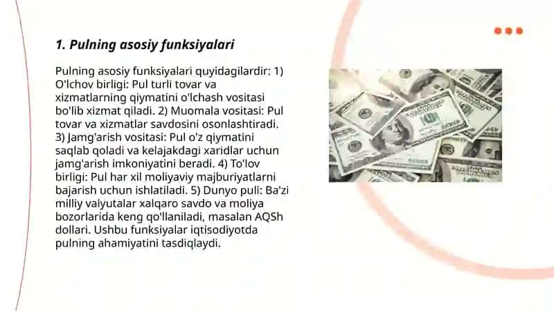 Pulning o'ziga xos xususiyatlari 3