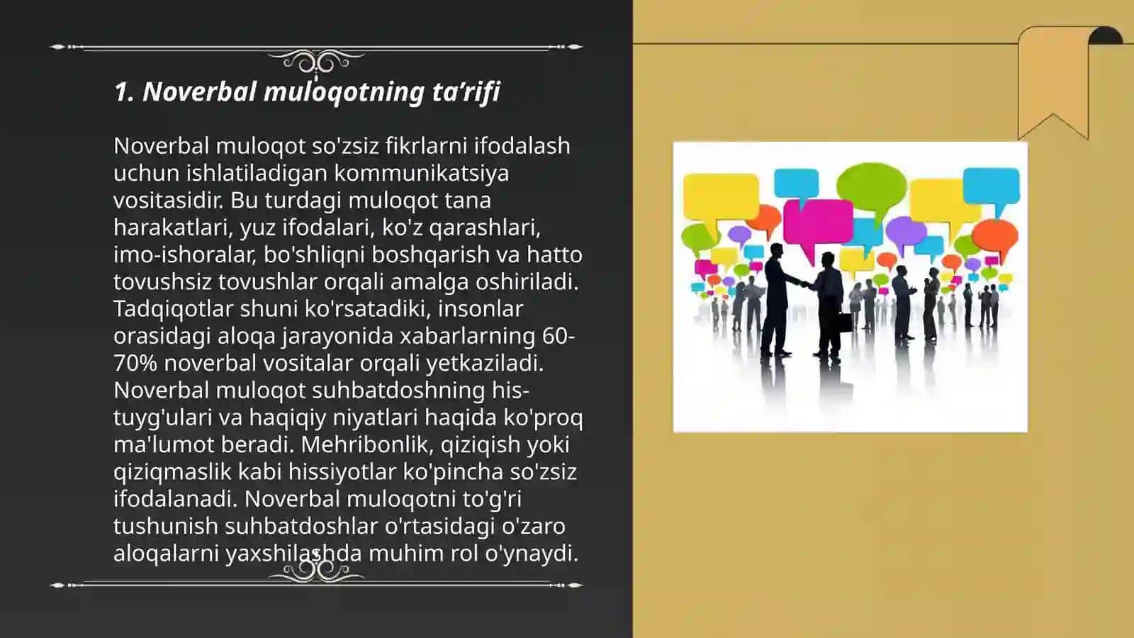 Noverbal muloqotning ta’rifi 3
