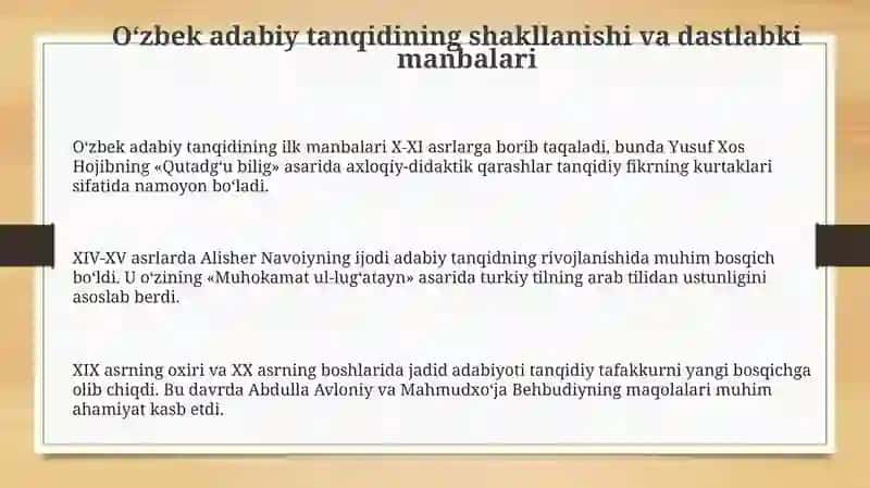 Oʻzbek adabiy tanqidining paydo boʻlishi va shakllanishi 3