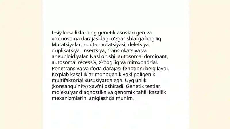 Irsiy kasalliklar: xromosoma va gen kasalliklari by Rahmatullayev Habibullo 3