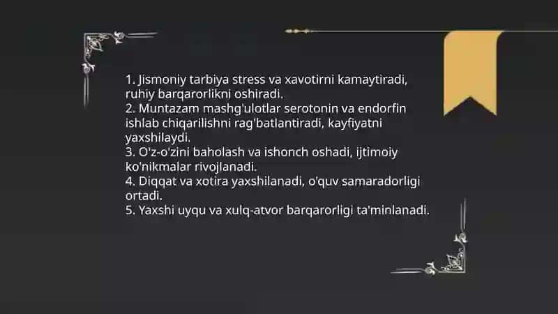 Jismoniy tarbiyaning o'quvchilar ruhiyatiga ta'siri 3