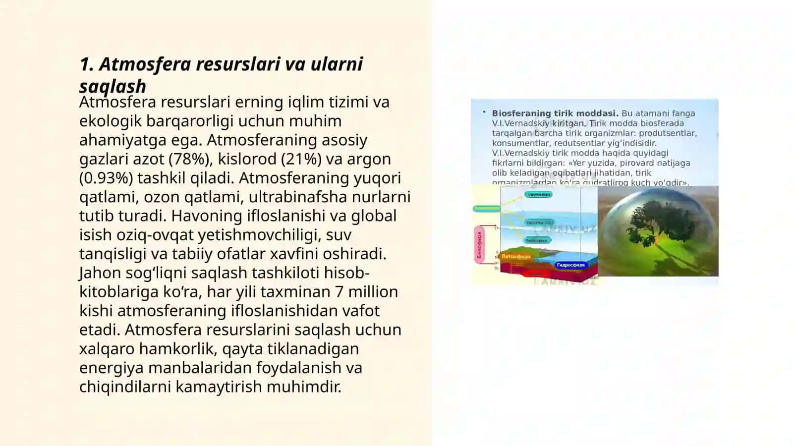 Biosfera resurslari va ulardan oqilona foydalanish 3