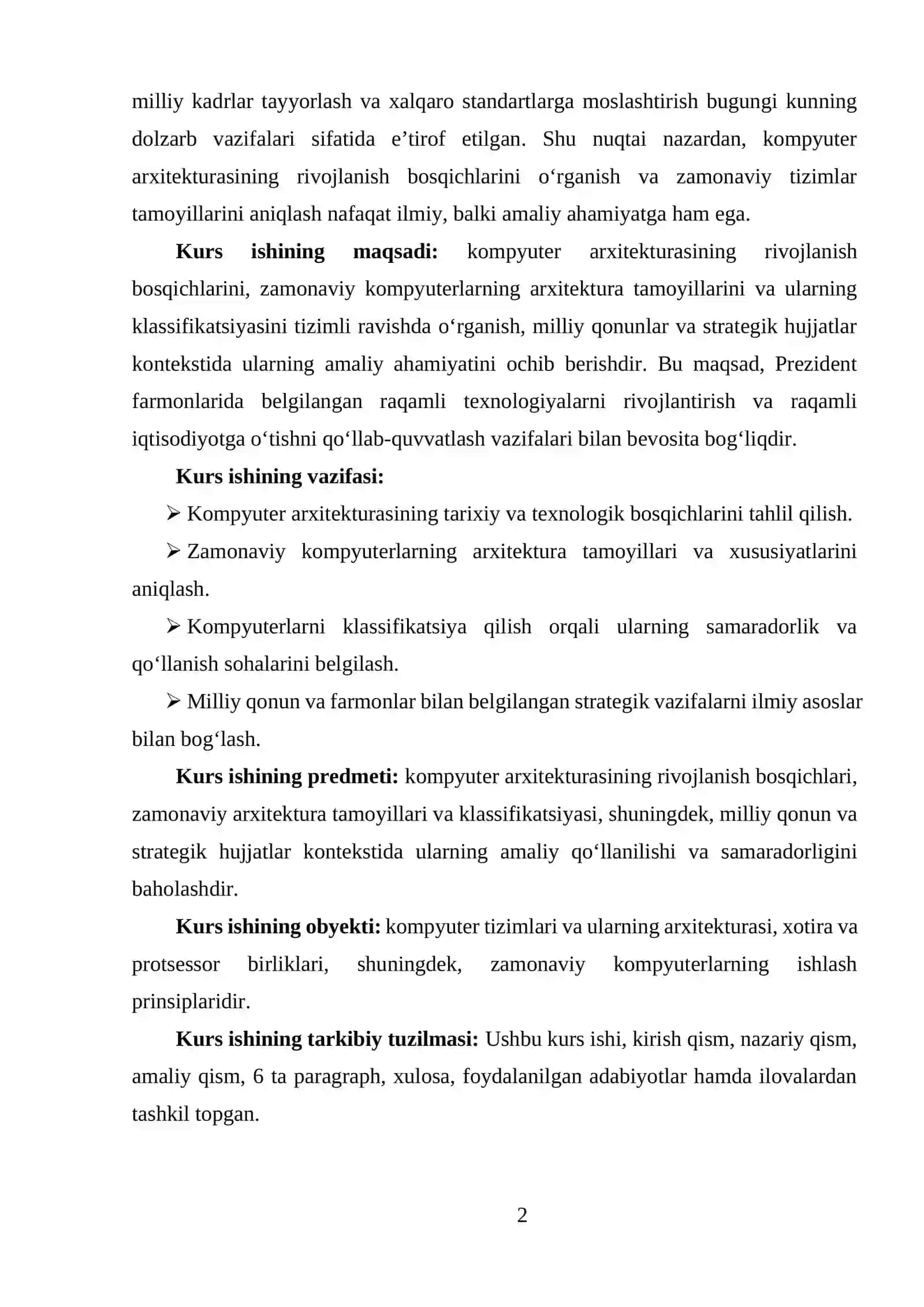 KOMPYUTER ARXITEKTURASINING RIVOJLANISH BOSQICHLARI, ZAMONAVIY KOMPYUTERLARNING ARXITEKTURASI TAMOYILLARI VA KLASSIFIKATSIYASI 3