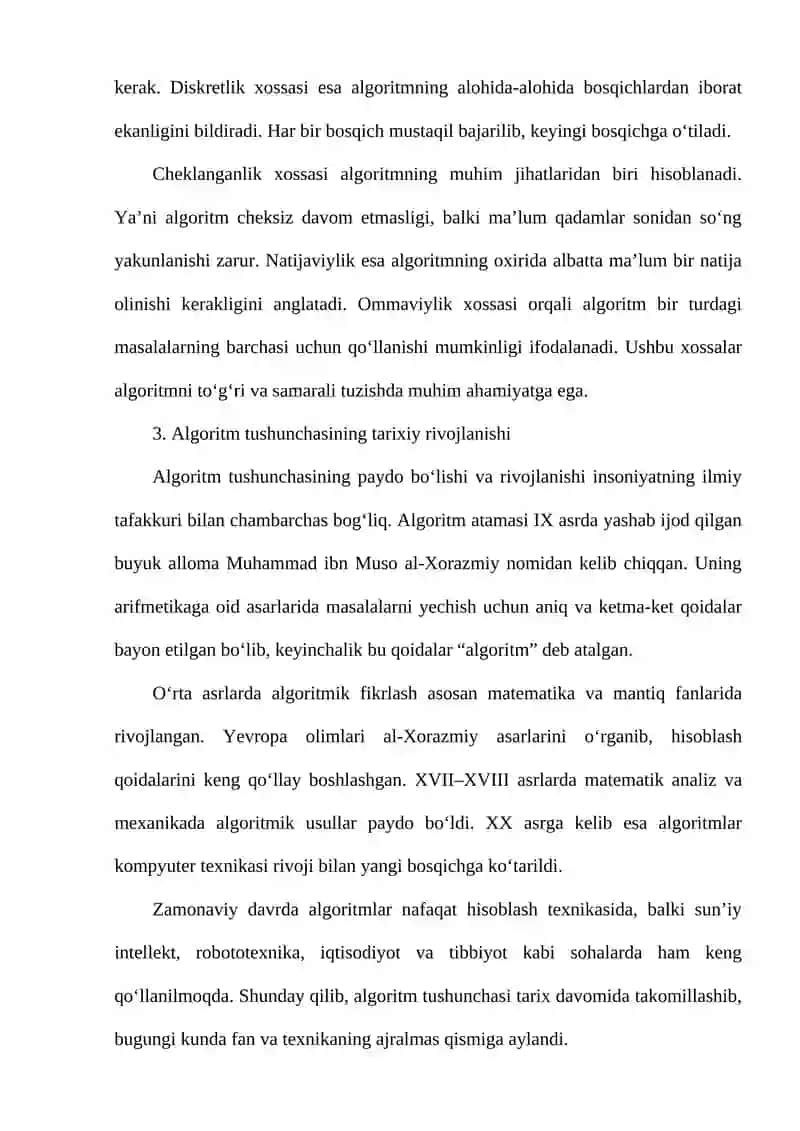 Algoritmning tasvirlash usullari bilan ishlash 3