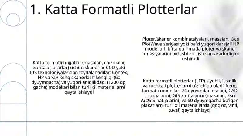 Skaner va plotter qurilmalari va ularni turlari 3