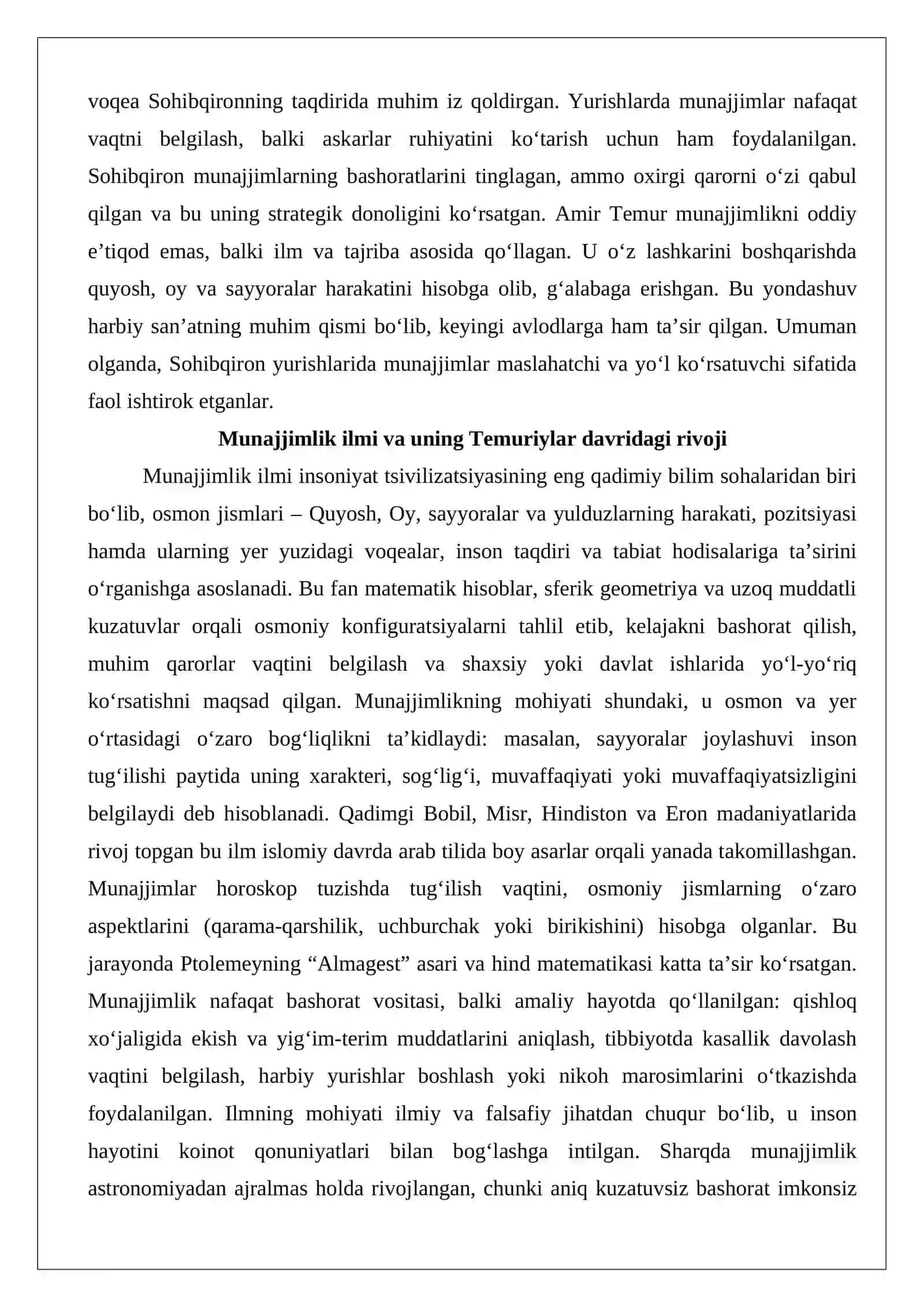 Sohibqiron yurishlarida munajjimlarning tutgan o‘rni va ro‘li 3