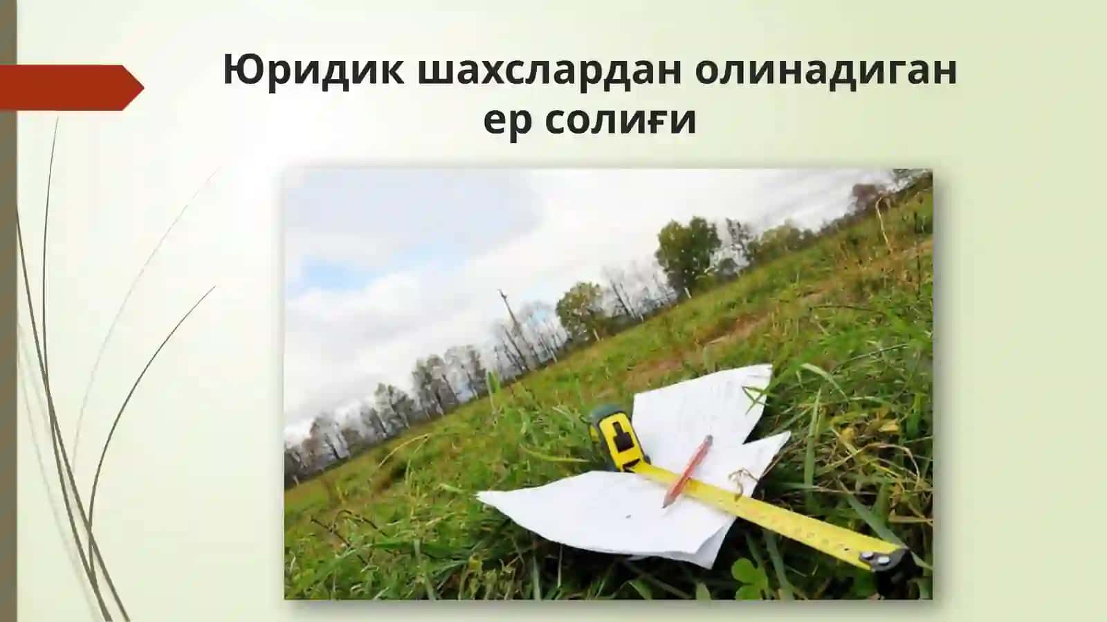 Юридик шахслардан олинадиган ер солиғи 3