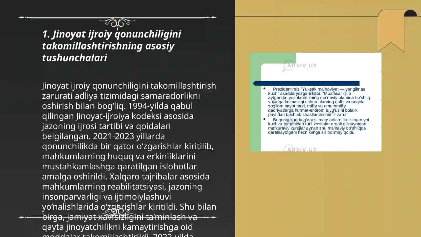 Jinoyat ijroiy qonunchiligini takomillashtirishning asosiy yo'nalishlari 3