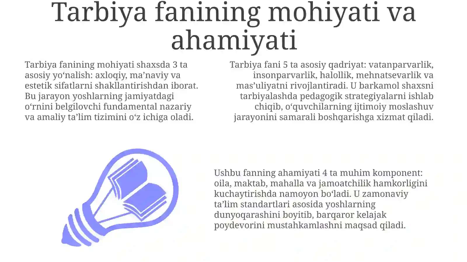 Tarbiya fanining yoshlar tarbiyasi 3