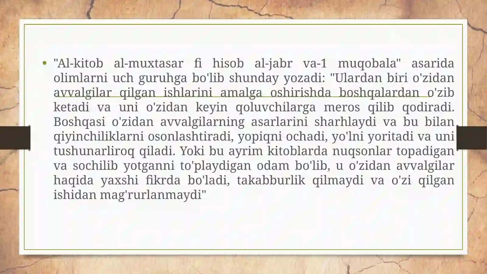 AbuAbdullohMuhammad ibn Muso al-Xorazmiyningdidaktikg'oyalari 3
