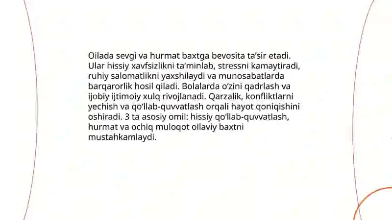 Baxtli hayotga erishish yoʻlida oila va jamiyatning roli 3