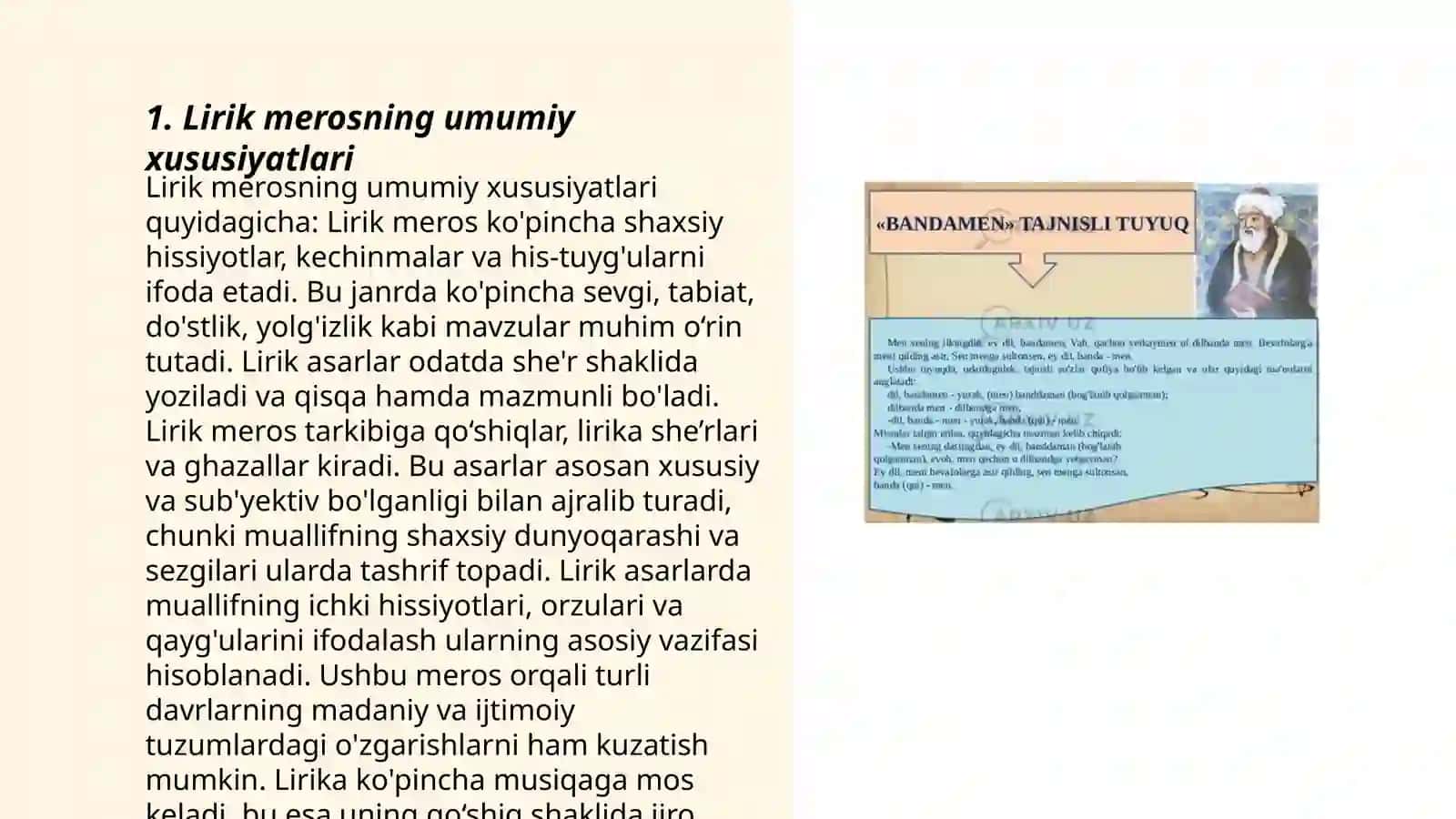 Lutfiy lirik merosining janr xususiyatlari 3