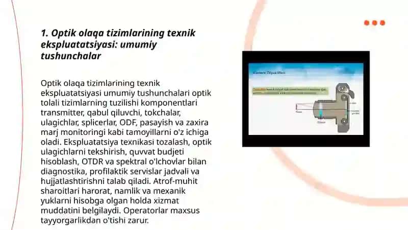Optik olaqa tizimlarining texnik ekspluatatsiyasi 3