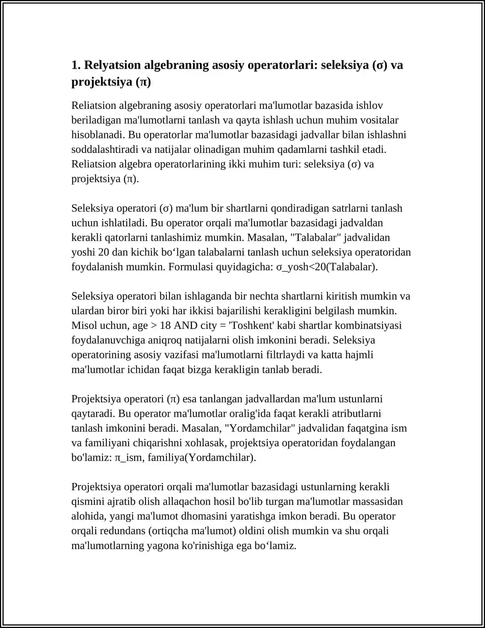 RELYATSION ALGEBRA VA RELYATSION HISOBLASH ELEMENTLARI 3