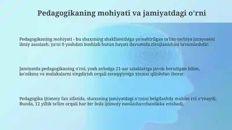 Pedagogikaning mohiyati va ijtimoiy roli 3