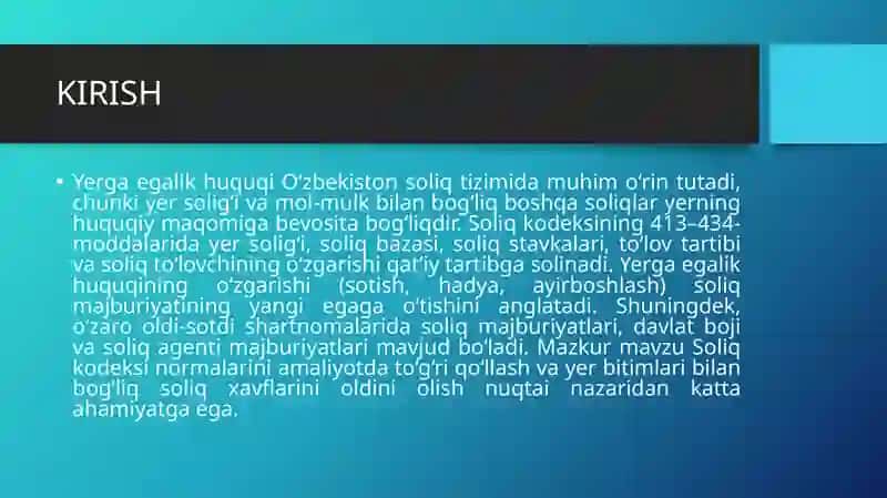 YERGA EGALIK HUQUQI, O‘ZARO OLDI-SOTDI SHARTNOMALARINING MOHIYATI 3