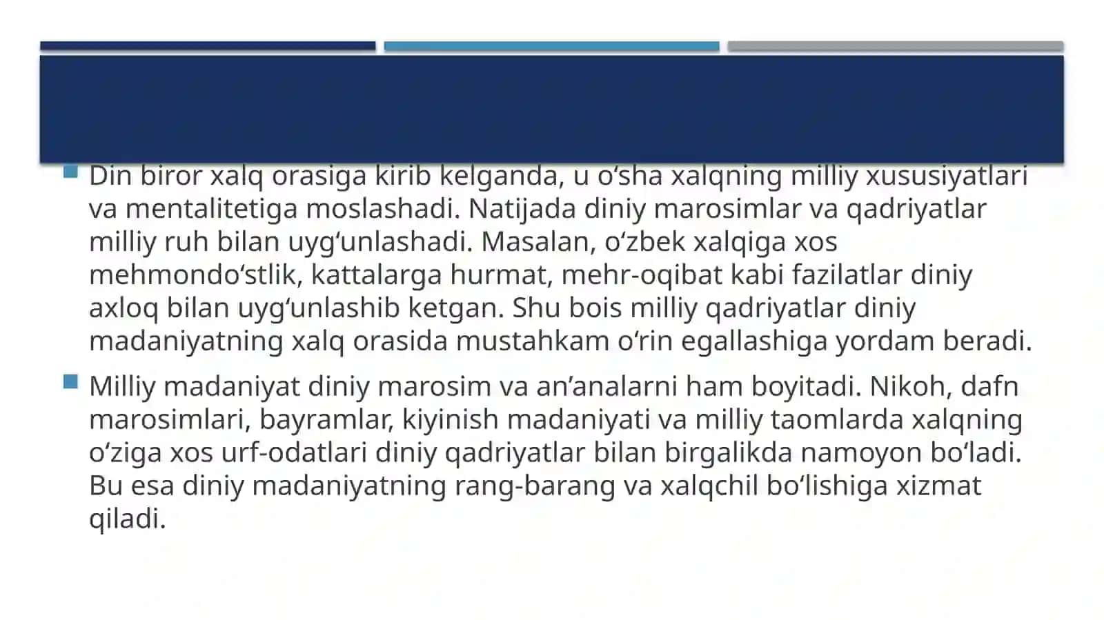 Milliy madaniyatning diniy madaniyat shakllanishi 3