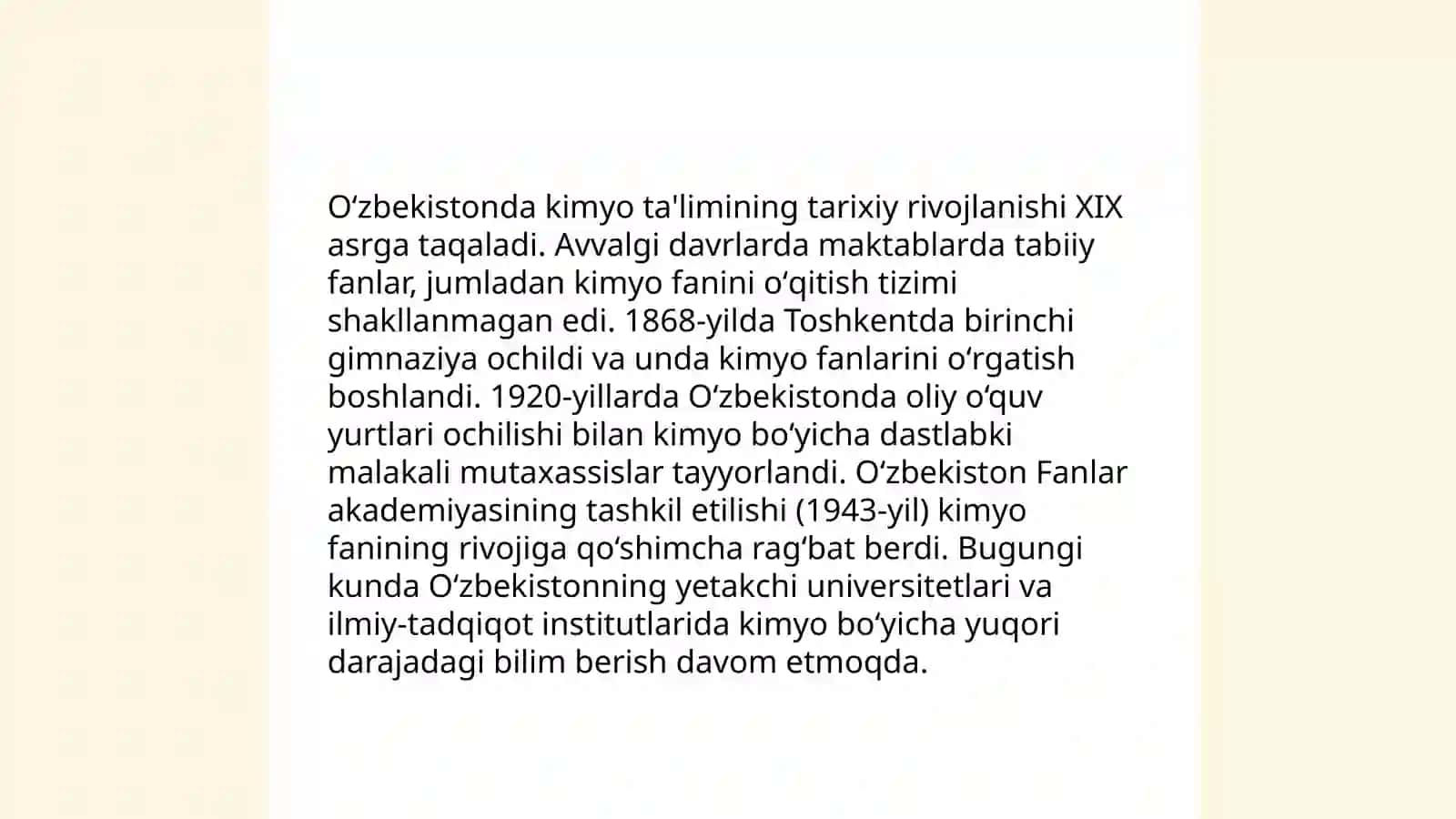 Kimyo fanining rivojlanishi 3