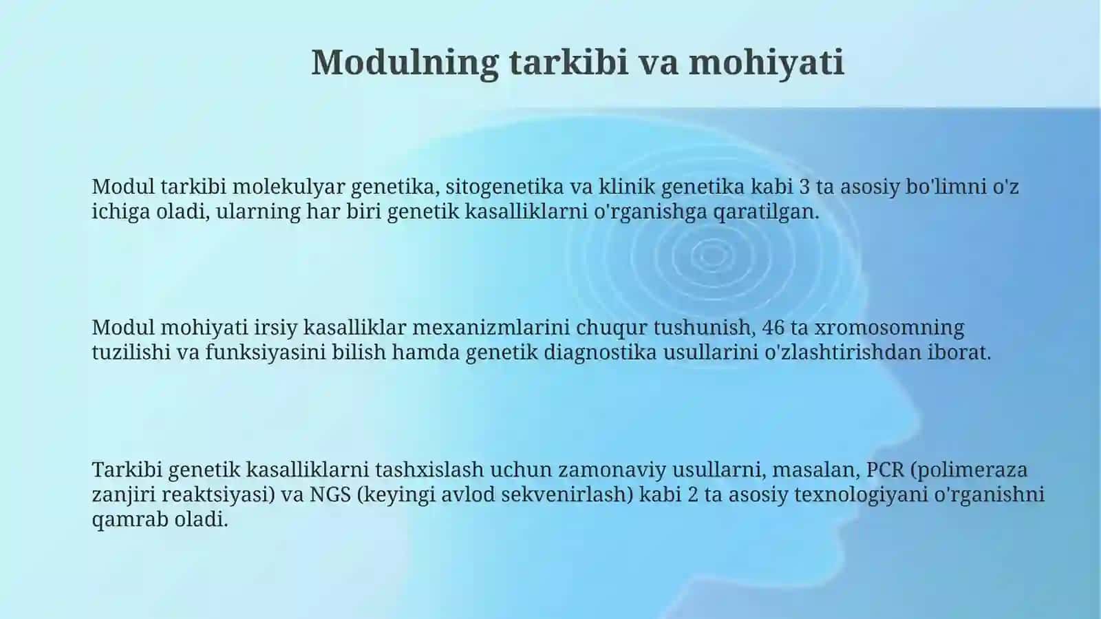 Tibbiy genetika moduli 3