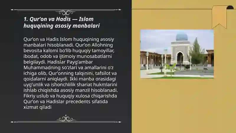 Islom huquqining asosiy belgilari 3