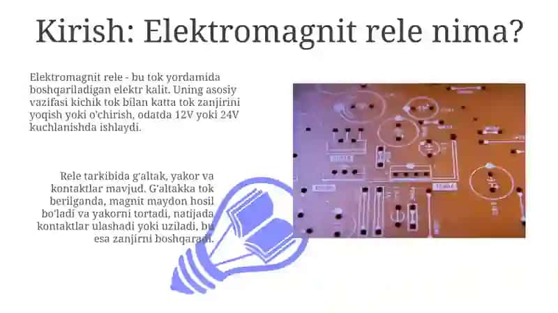 Elektromagnit relesining ishlash prinsipi 3