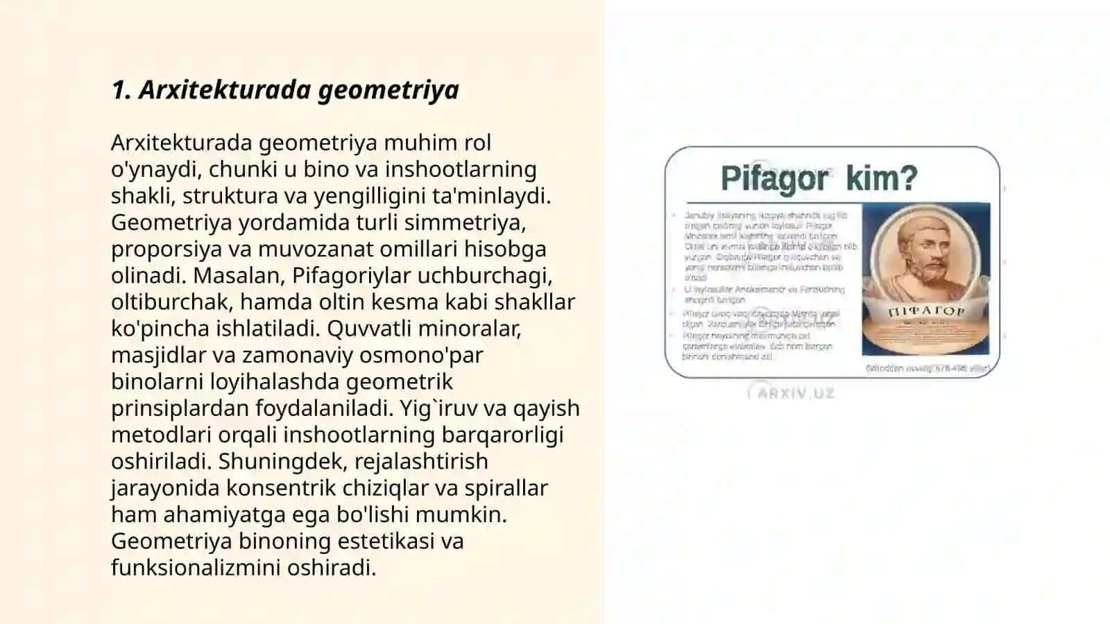 Geometriyaning hayotga tatbiqlari 3