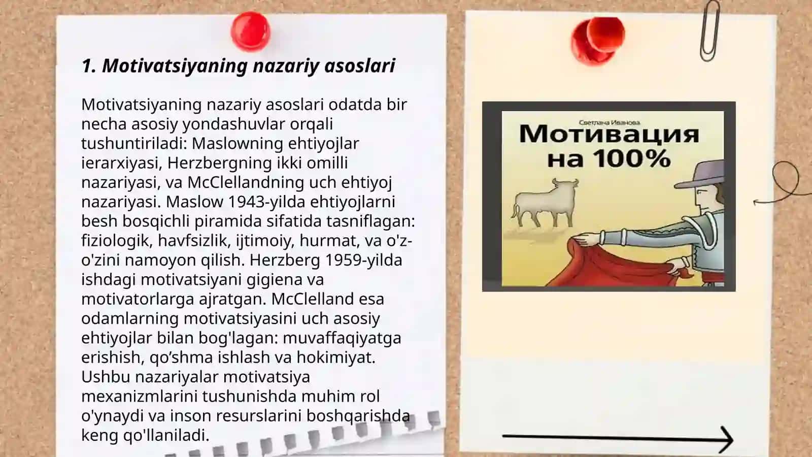 Xorij psixologiyasida motiv va motivatsiya muammosi 3