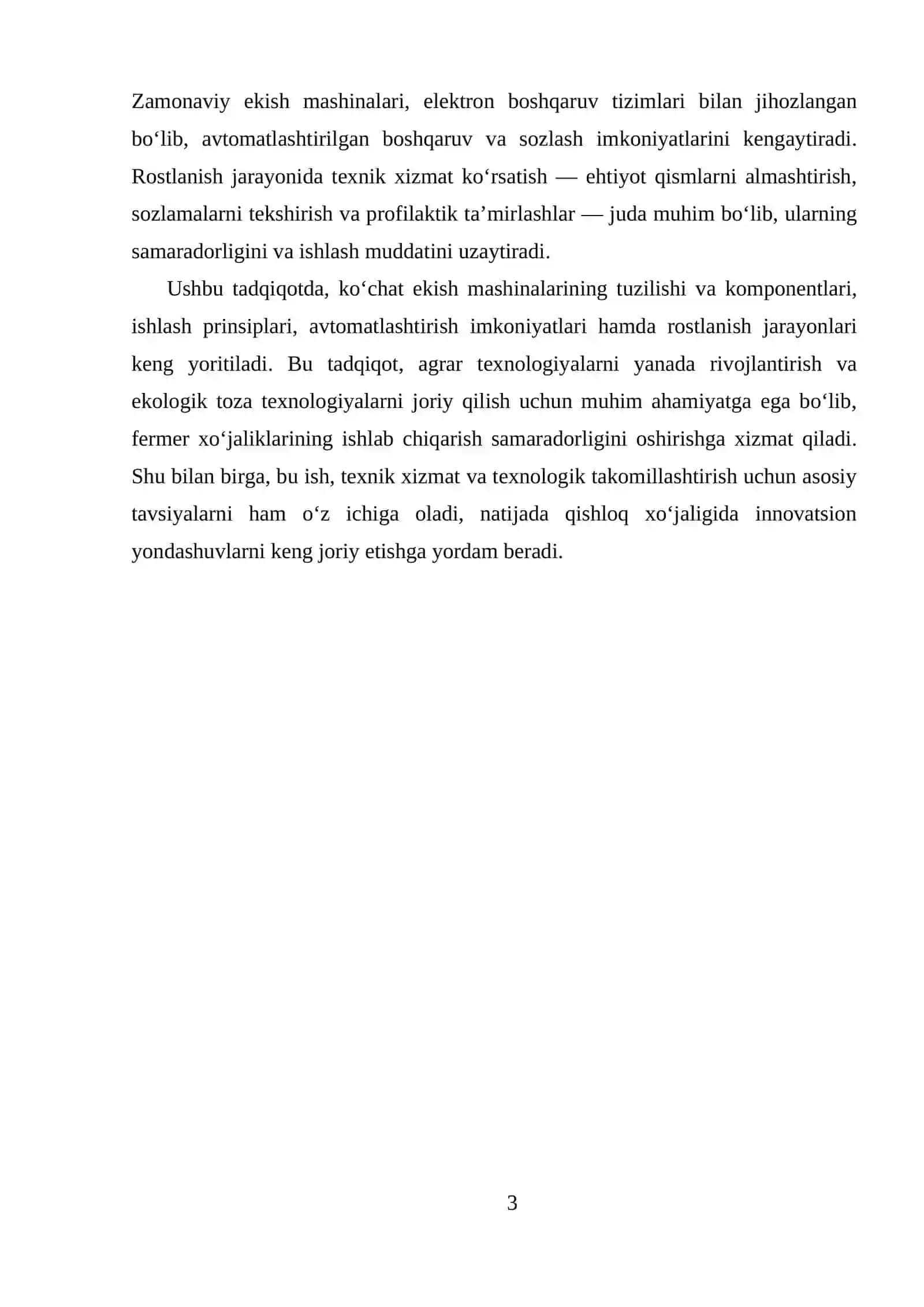 KOʻCHAT EKISH MASHINASI TUZILISHI, ISHLASHI VA ROSTLANISHLARI 3
