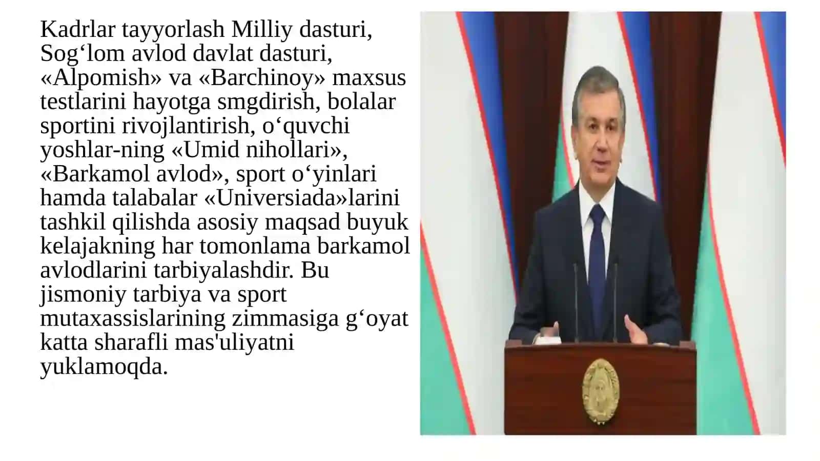 O‘zbekiston Respublikasi hukumatining jismoniytarbiyava sport bo‘yicha qabul qilgan hujjatlarining ahamiyati 3