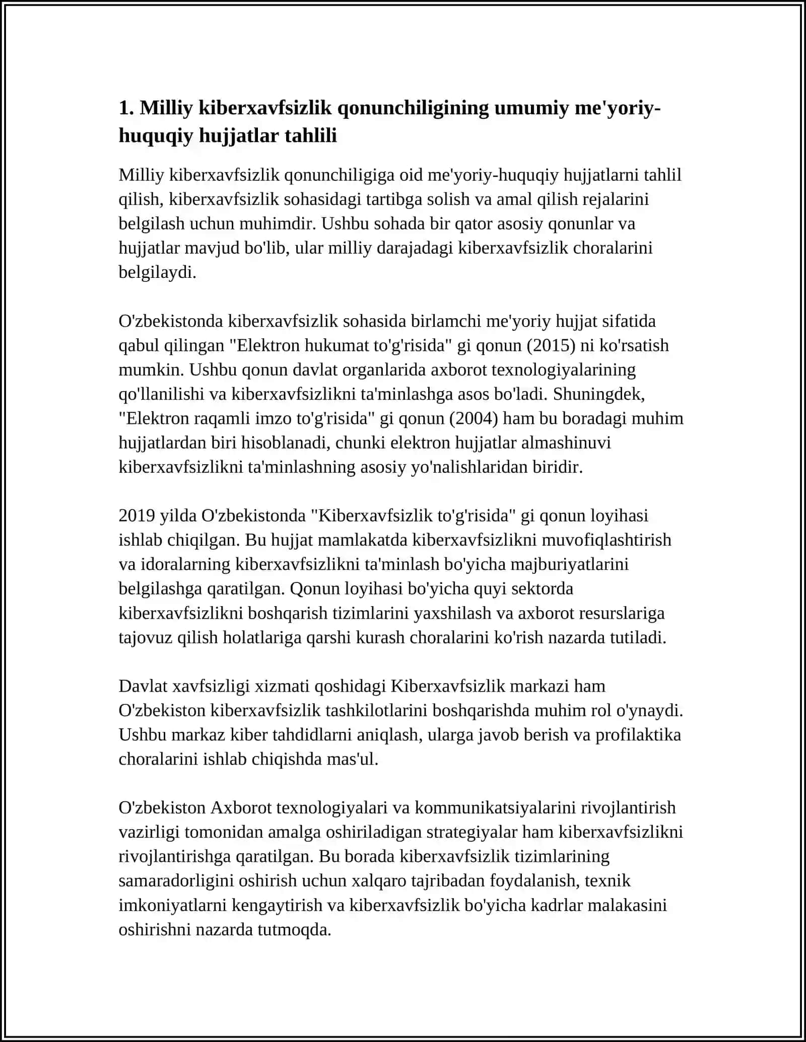 KIBERXAVFSIZLIKGA OID MILLIY VA XORIJIY MEYORIY-HUQUQIY HUJJATLAR TAHLILI 3