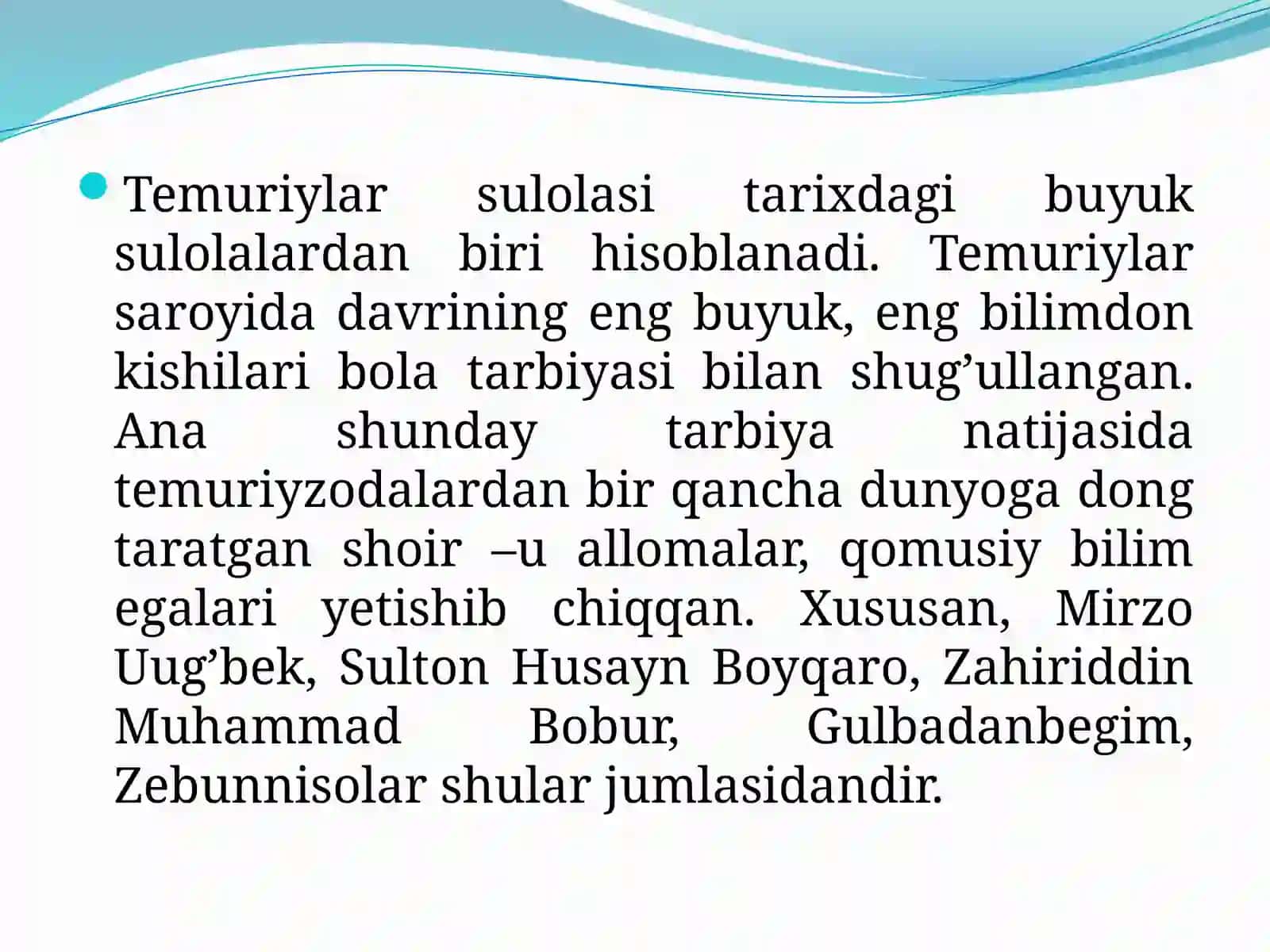 Temuriylar davrida o‘zbek tilshunosligi. Zahiriddin Muhammad Boburning lingvistik qarashlari. 3