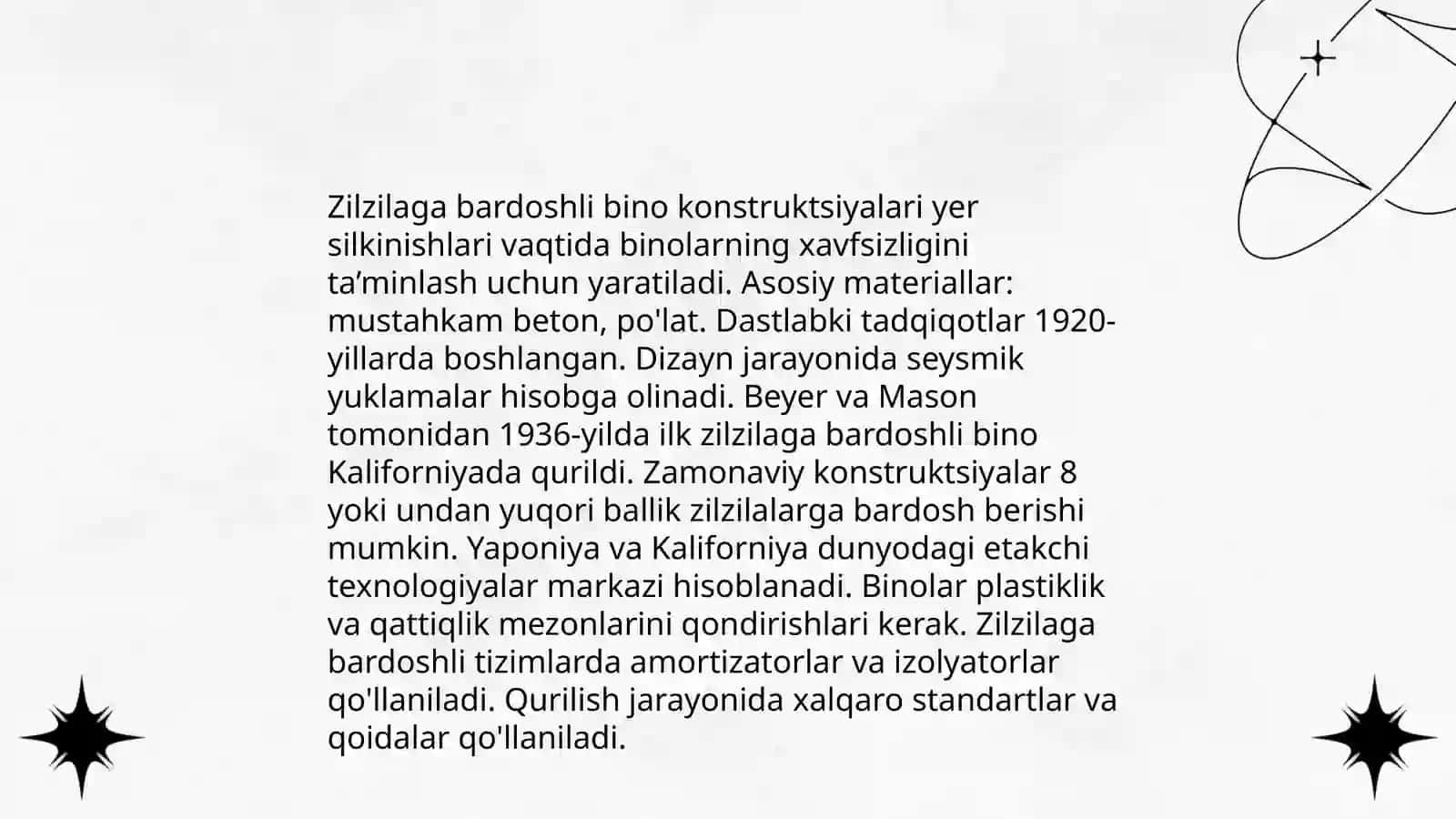 Zilzilaga bardoshli bino konstruktsiyalari 3