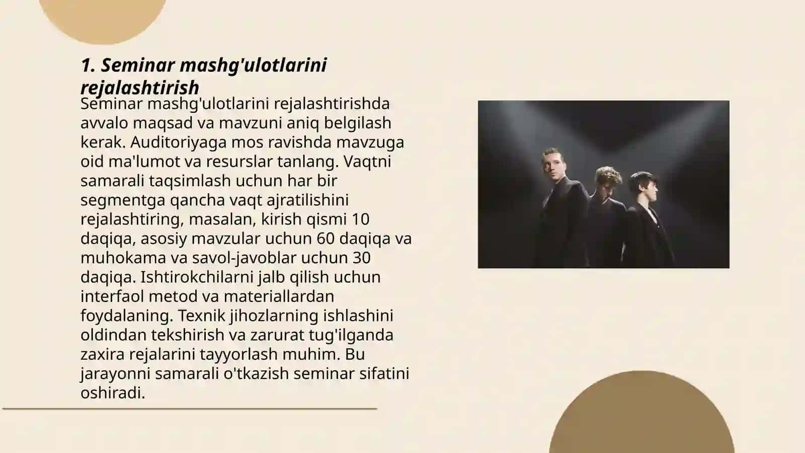 Seminar mashğulotlarida tayyorgarlik kôrish 3